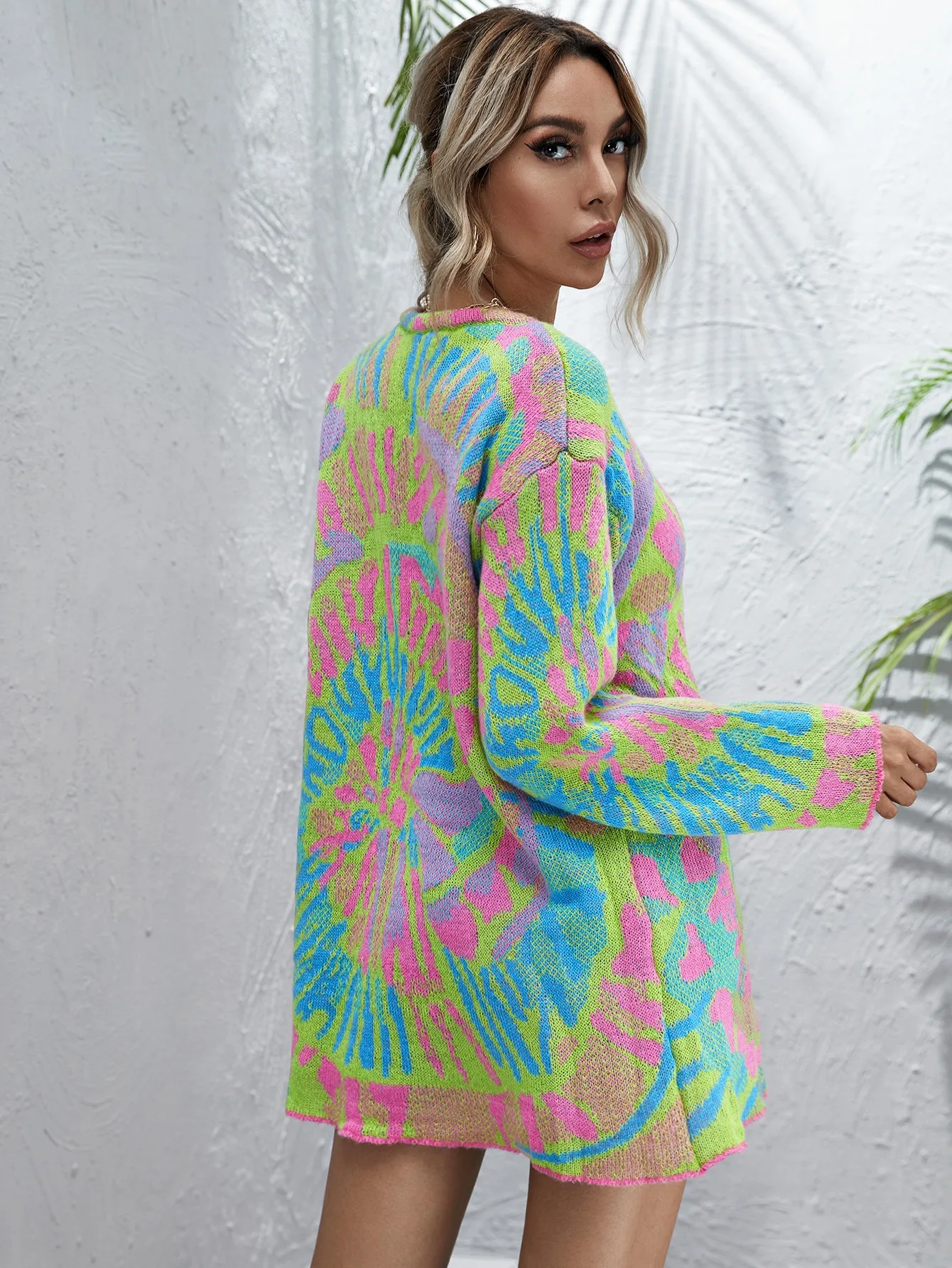 Хлопковый Женский вязаный пуловер большого размера, повседневный длинный свитер в полоску, изготовление на заказ, Осень-зима