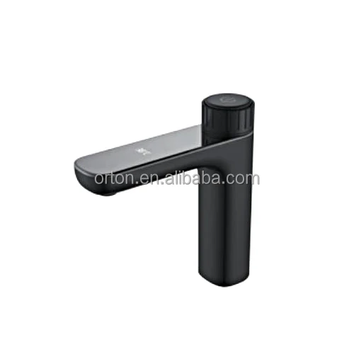 ORTONBATH Round Base Black Mount Bathroom Single Lever Brushed Nickel Kitchen Sink Thermostatic Faucet Basin Mixer Water Tap