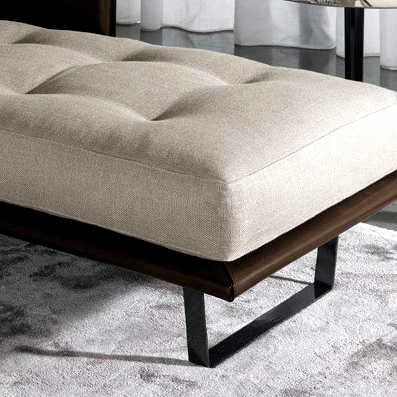 Fashionable light color cloth art sofa Italian minimalist living room arc corner combination living room sofa Chaise