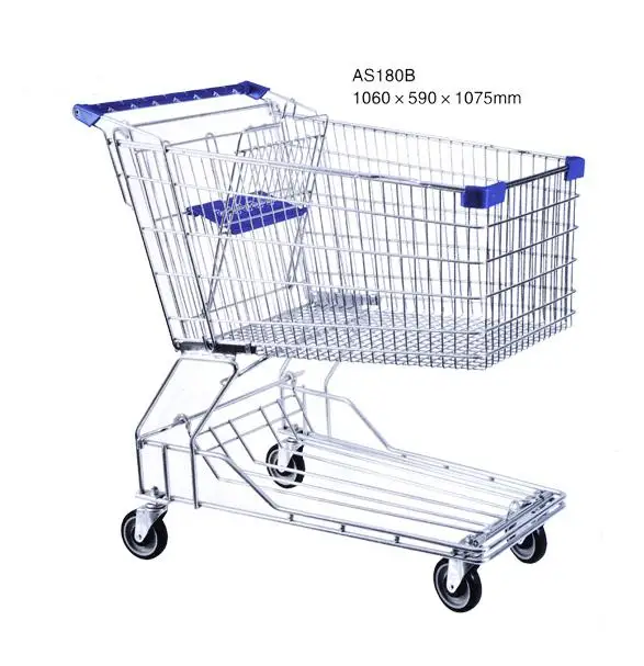 shopping cart manufacturer cheap price 4 wheels metal supermarket trolley