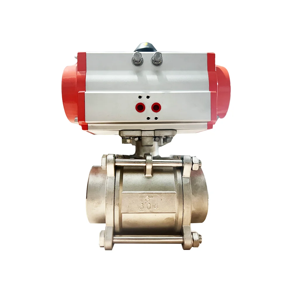 Atmospheric steam floating ball valve stainless steel high platform pneumatic flange ball valve