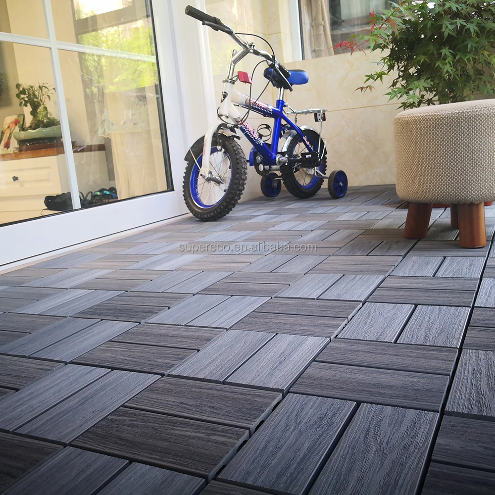 Hot Sale Anti-slip Terrace Tiles 300*300*20mm Easy Install WPC Diy Tiles Waterproof Interlocking Deck Tiles
