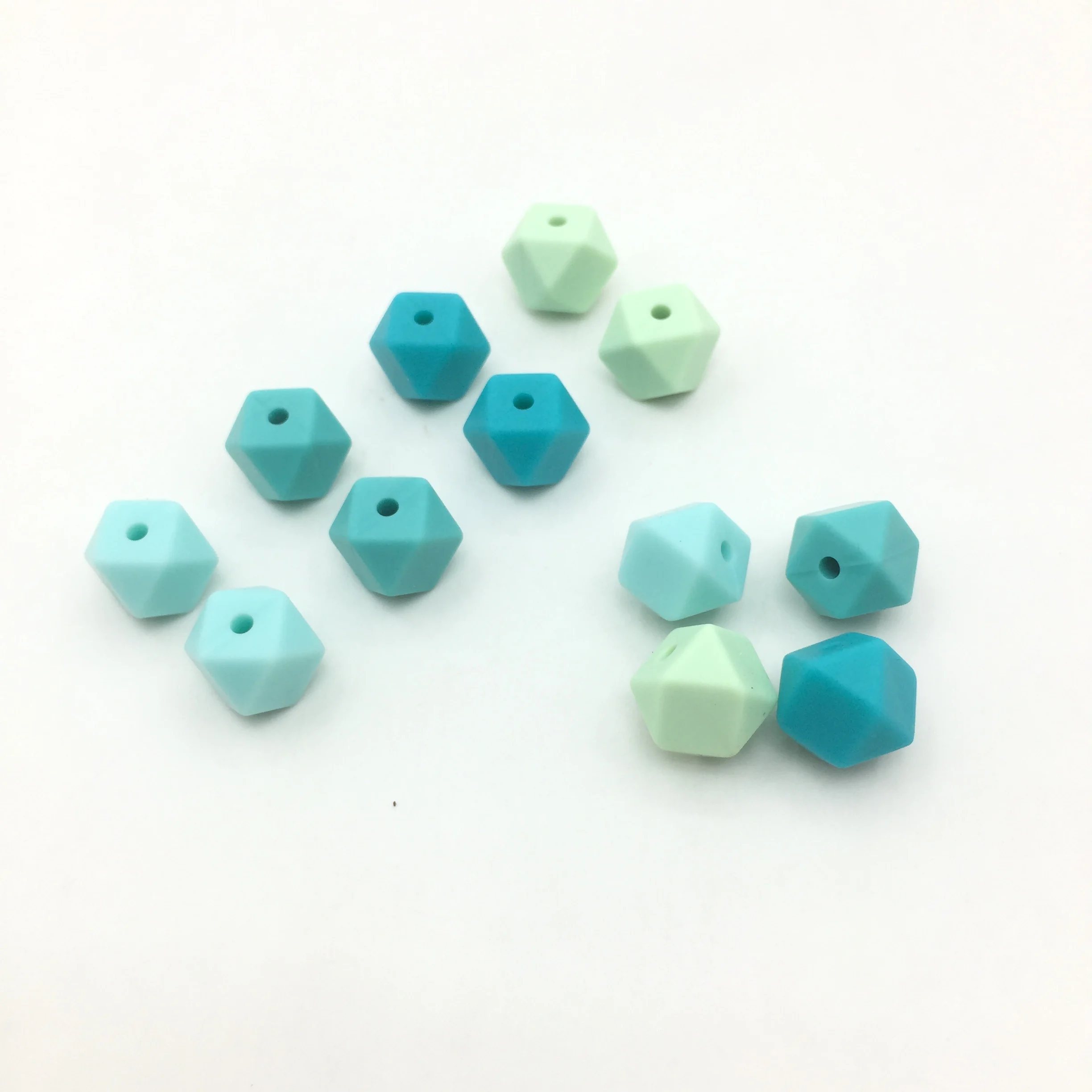 Wholesale New Arrival geometric silicone beads BPA free Food Grade soft Silicone icosahedron beads