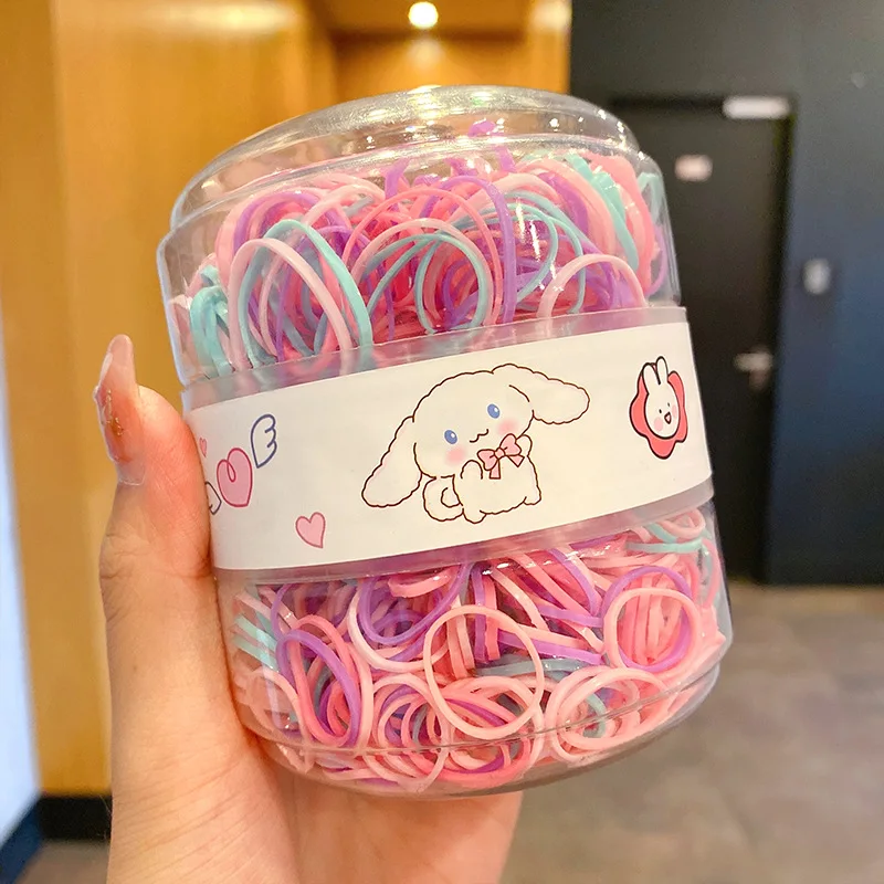 Hot selling elastic hair tie 600pcs each pack small colorful summer hair style decoration kids hair ties