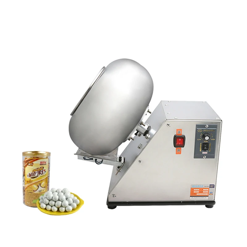 Stainless Steel 2-5kg/h Peanut Coating Machine Tablet Film Sugar Coating Polishing Chocolate Rounding Machine