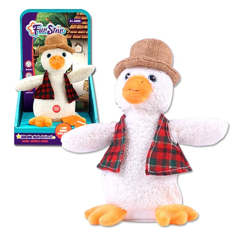 
Fashion Children Singing Voice Rereading Talking Plush Dancing Duck Toy 