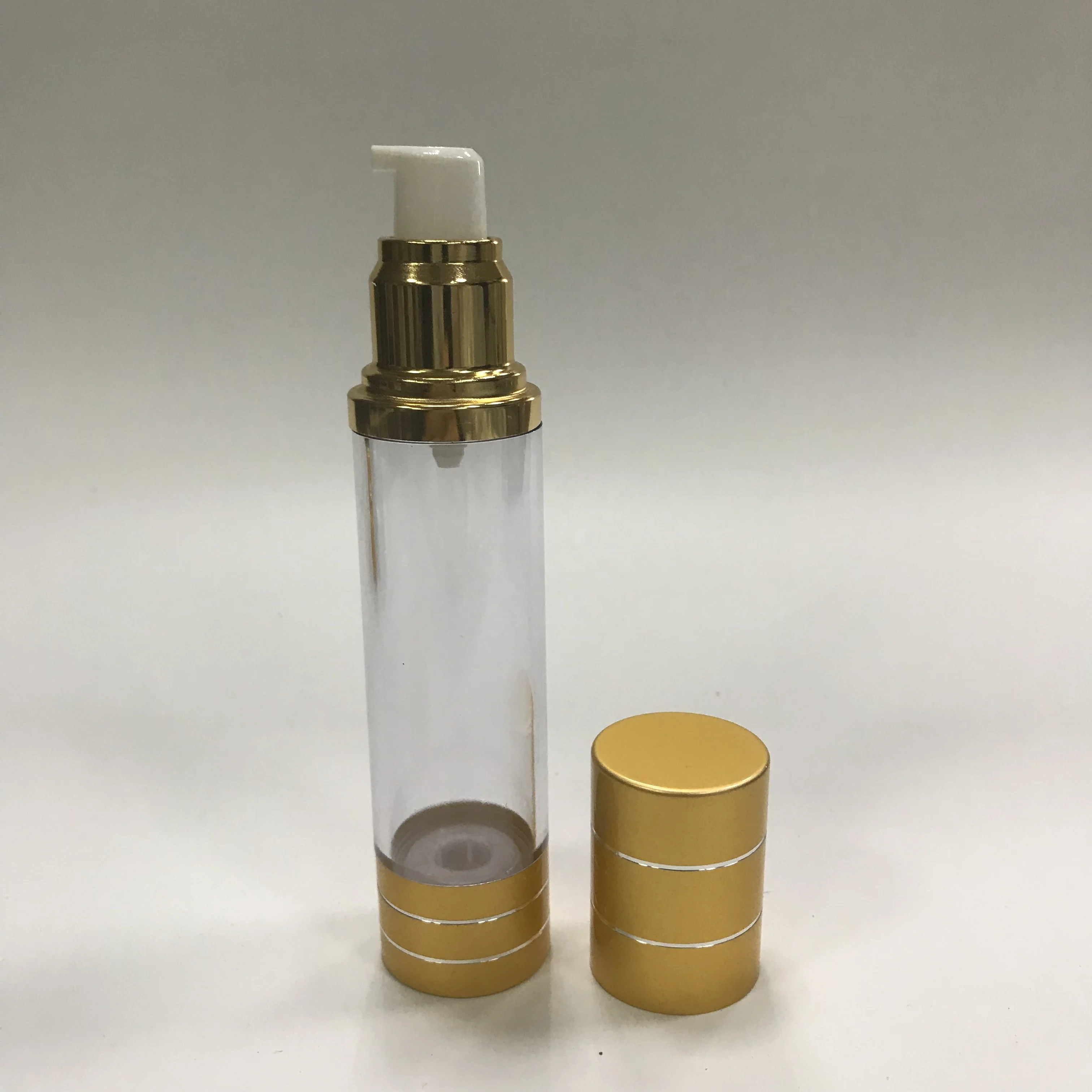 PP Plastic Type and Plastic Material 15ml 50ml twist up cosmetic airless bottle
