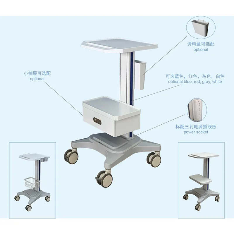 Medical Endoscopic Cart Instrument Trolley Place Monitor Electrocardiograph In