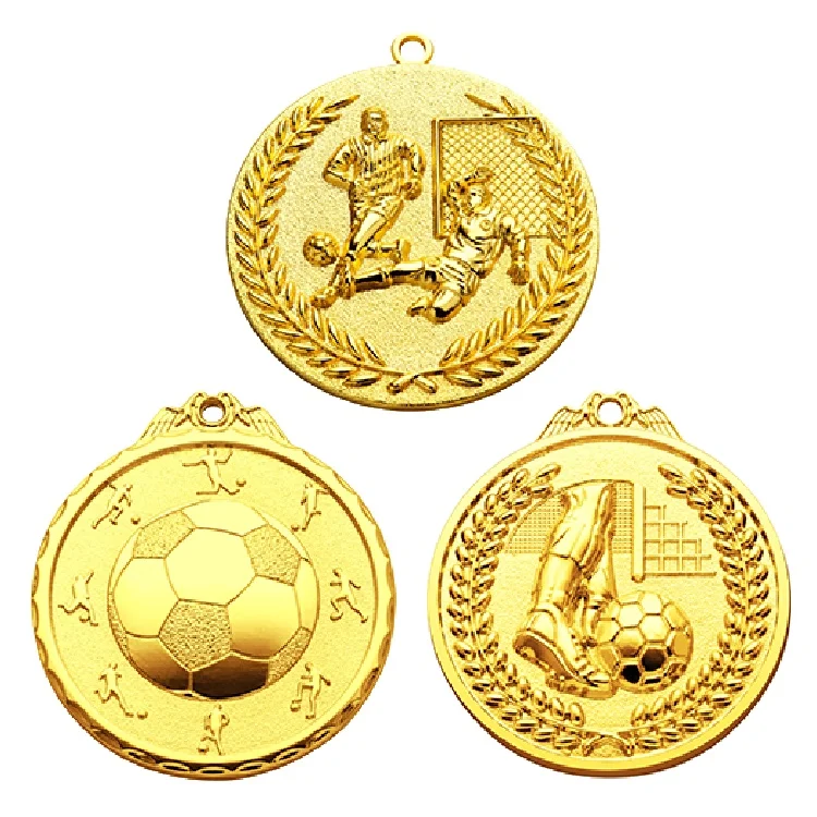 medal manufacturer custom football soccer gold blank metal medal with ribbon best player  medallas soccer futbol desportivas