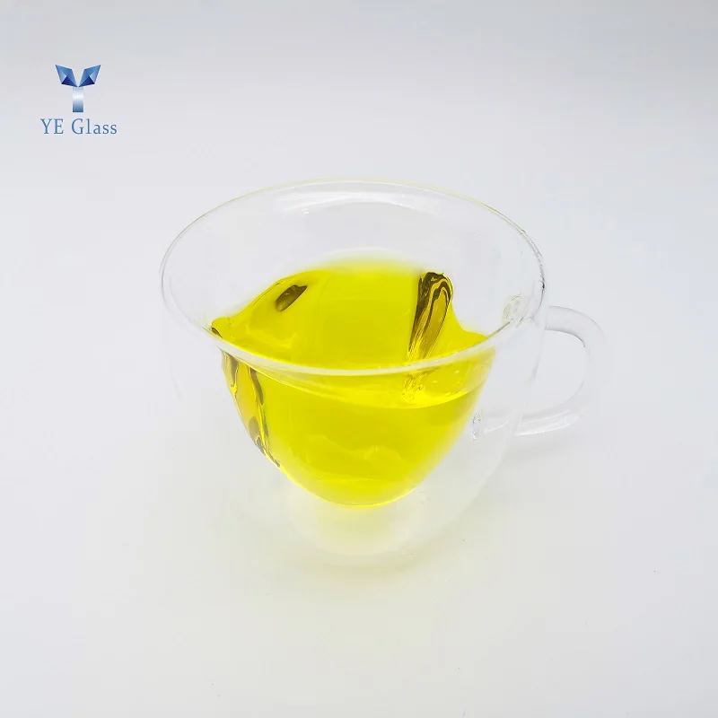 Heat-resistant Clear Heart Shaped Drinking Glass Double Wall Insulated Glass Cup for Tea