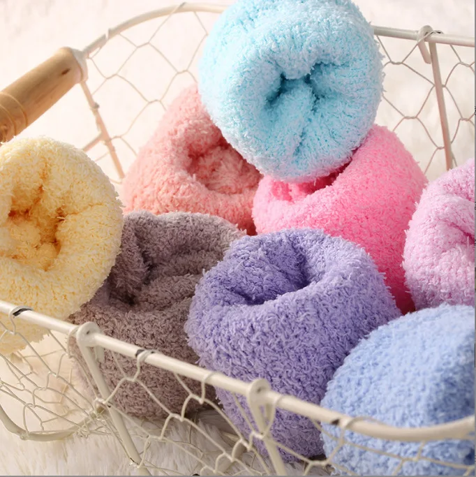 Fashion Winter Women Girls Fuzzy Crew Socks Candy Color Cozy Plush Fluffy Fur Room Floor Slipper Socks