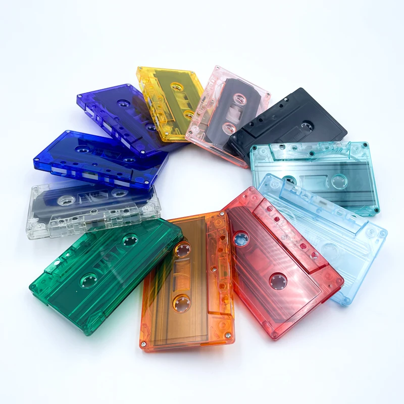 Promotion Custom Colored Blank Transparent Case  Packaging Cassette Tape