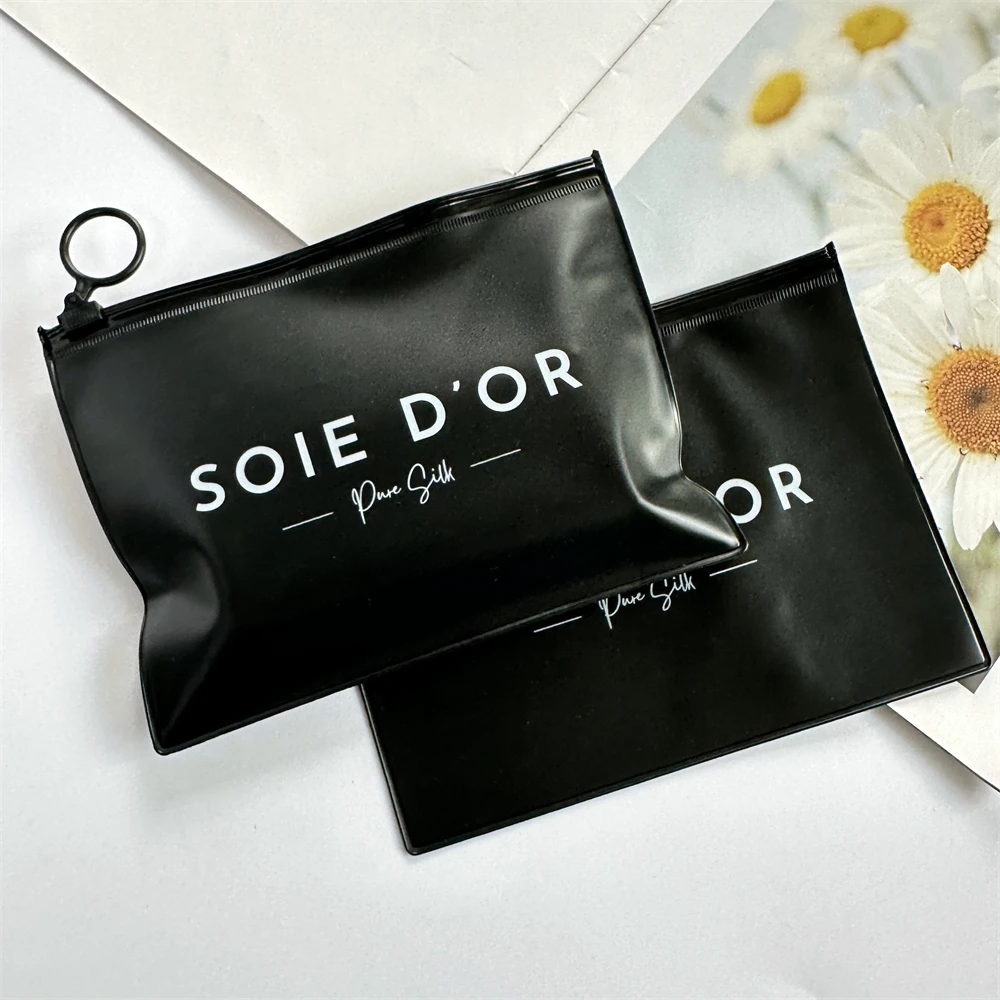 Factory price customization black poly PVC ziplock bag small reusable pouch plastic zip packaging bag with logo