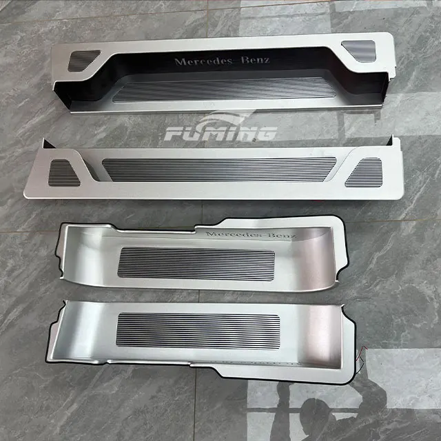 Upgrade the appearance of V-class cars install aluminum alloy side pedals modify peach wood style foot guards