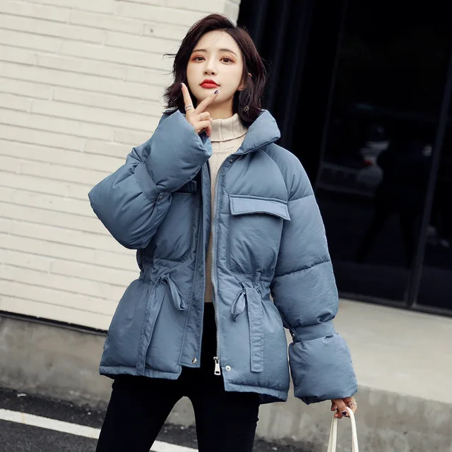 Plus Size Solid Color Winter Short Warm Parka Fashion Ladies Coat Women Cotton Padded Jacket