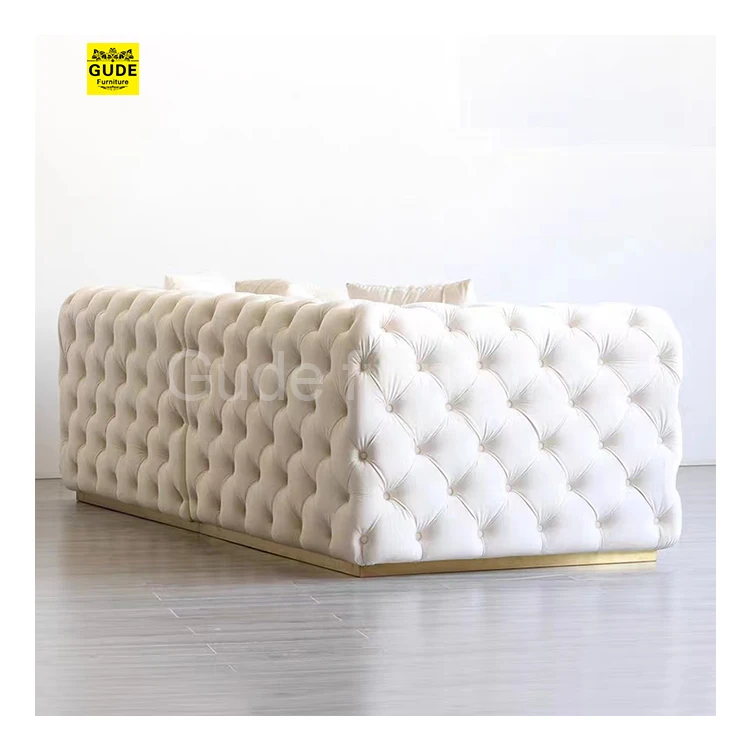 Classic Hotel Living Room Sofas Classical European Style Velvet Chesterfield Sofa Sofa Sets Modern Livingroom Furniture 2 Set