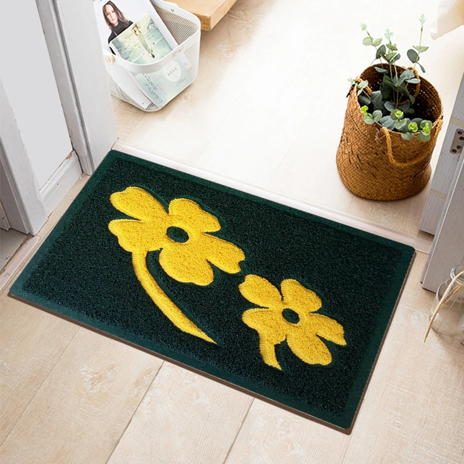 Single Color or Double Color Embossed and  Patchwork Pattern Logo Floor Coil Door Mat