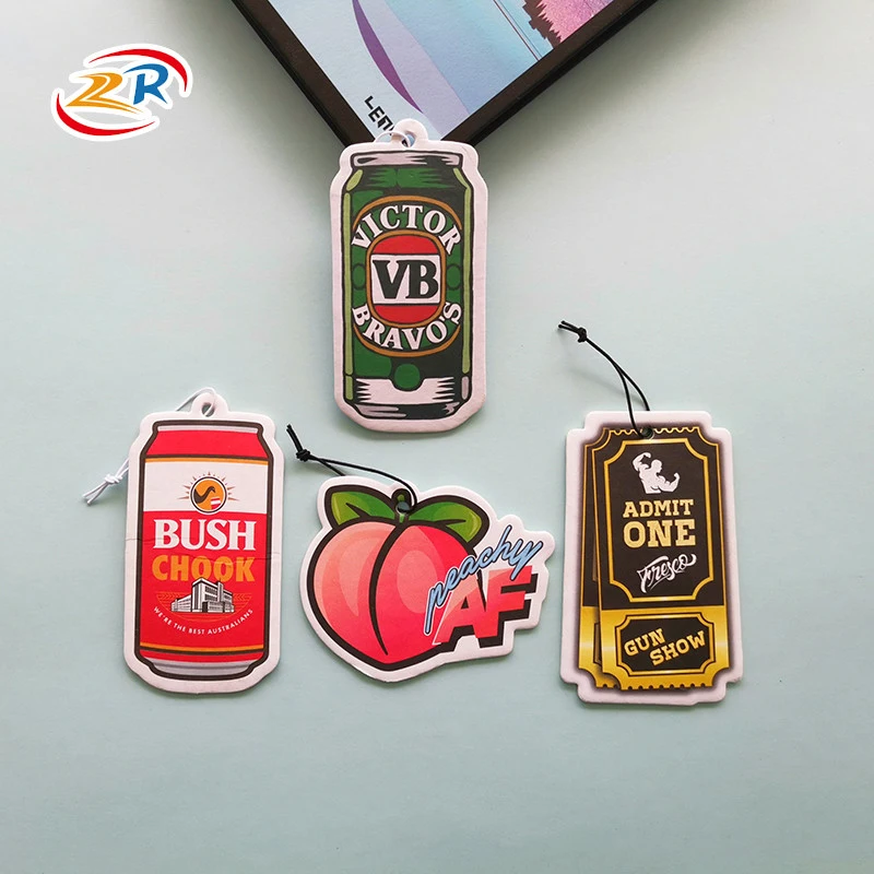 Hot selling customized design hanging  paper air freshener for car