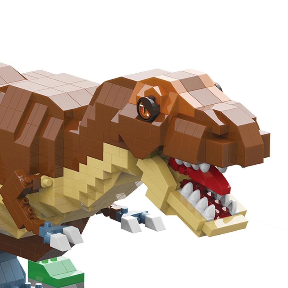 MoYu New Arrival 1305pcs DIY Building Block Dinosaur Jurassic Mini Animal Blocks Compatible legos
