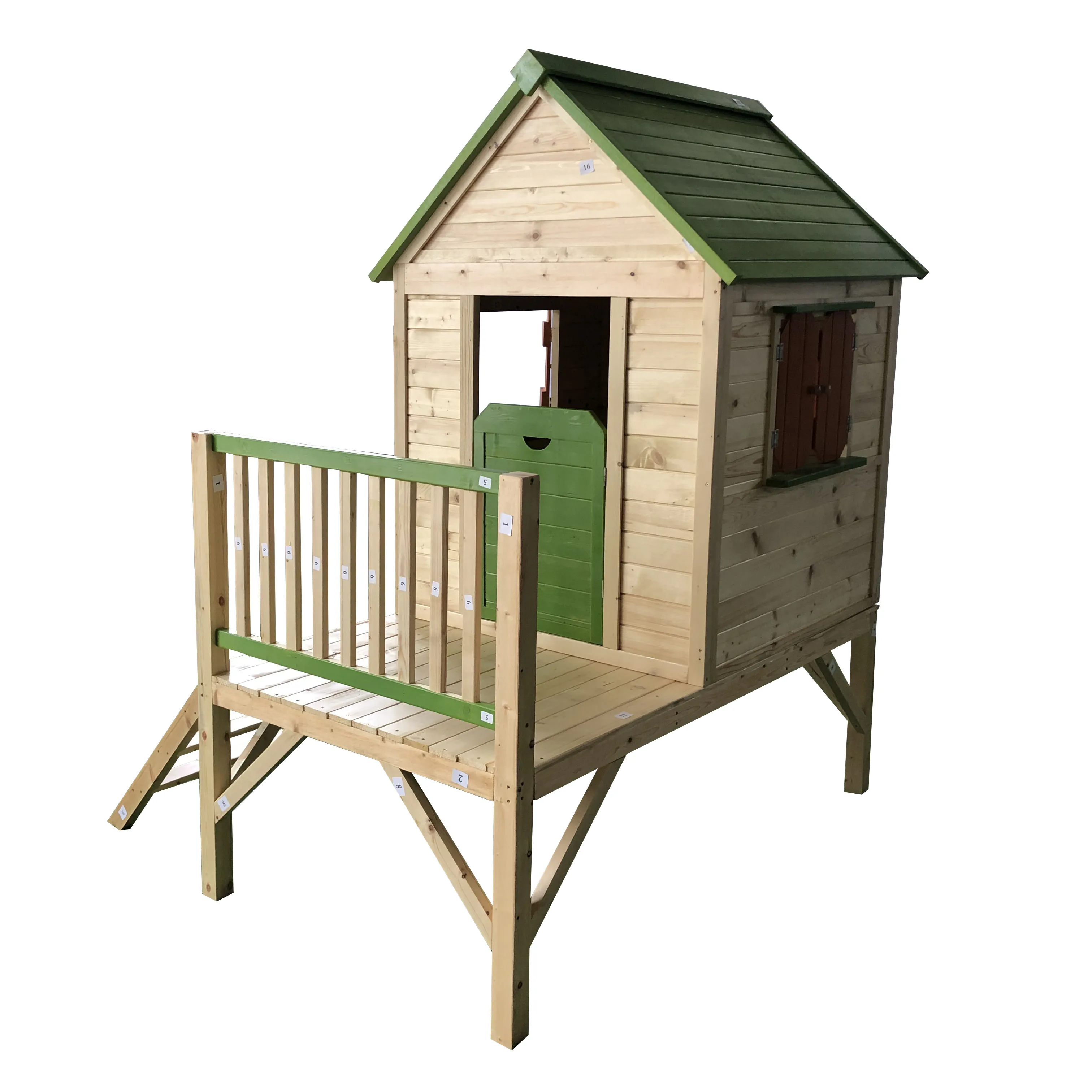 Children Kids Kindergarten Wooden Outdoor Playhouse In Playground