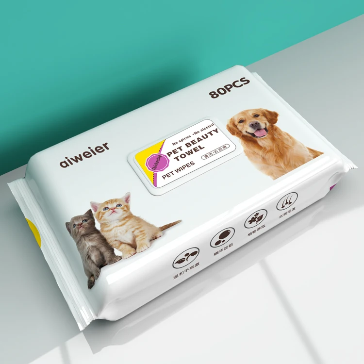 Pet Dog Bathing Grooming Cleaning Gloves Disposable Bathing Brush Pet Wipes Cotton SGS Clean Cats and Dogs 15*20cm or Customized