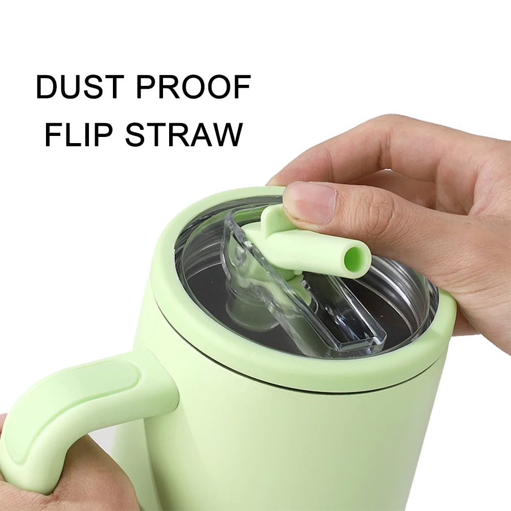 Sweat Proof Easy Grip BPA Free 40 oz Tumbler With Lid and Straw Stainless Steel Double Wall Vacuum Insulated Tumbler With Handle