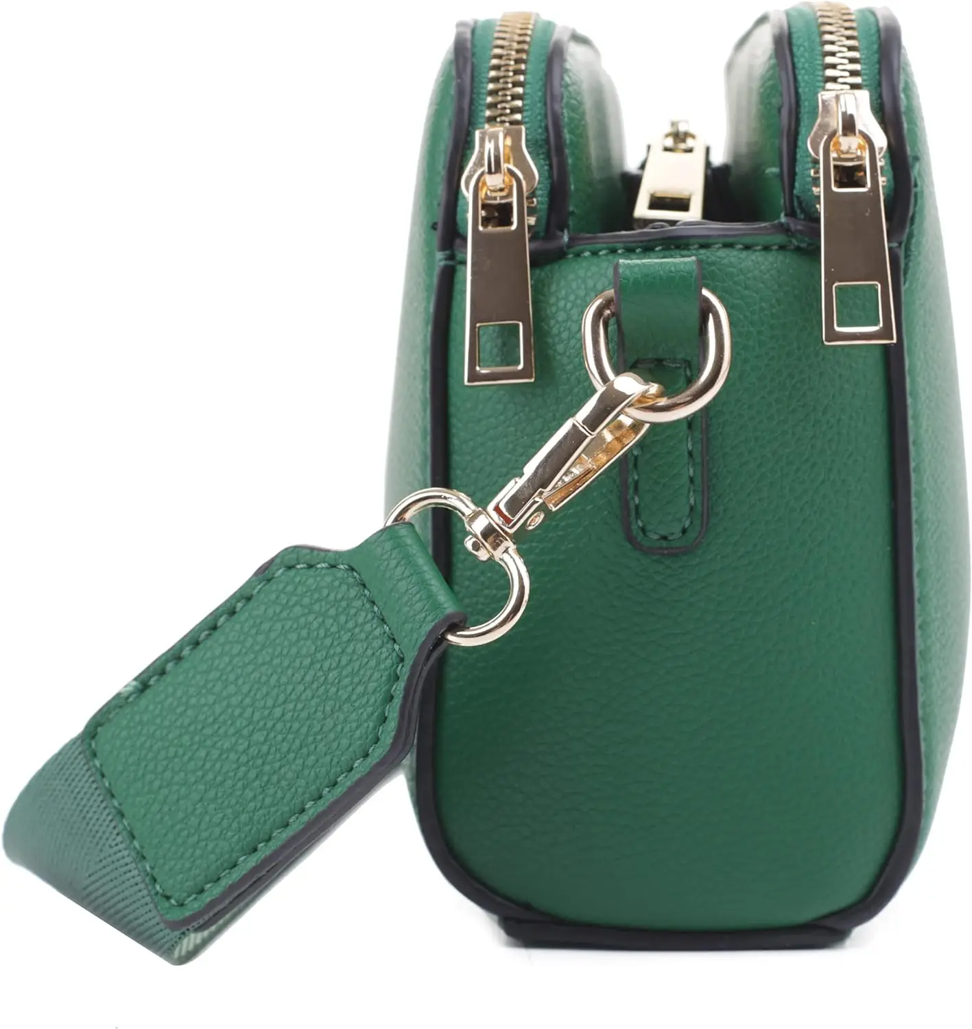 Trendy Triple Zip Small Crossbody Camera Bag Purse Crossbody Bags with Wide Guitar Strap