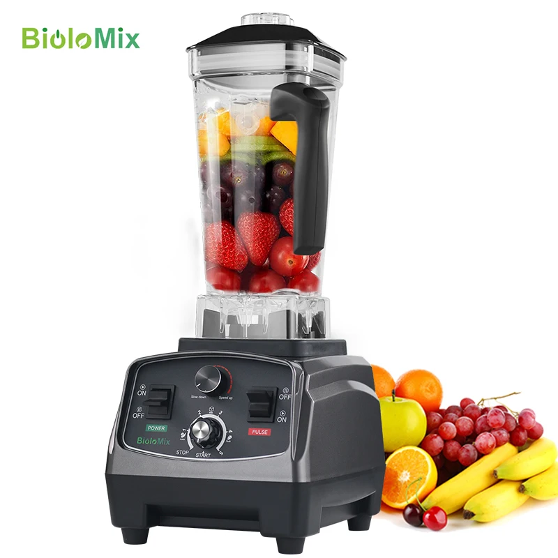  Сверхмощный блендер BioloMix 3HP 2200 Вт с таймером миксер соковыжималка комбайн для фруктов холодных смузи без БФА ёмкостью 2