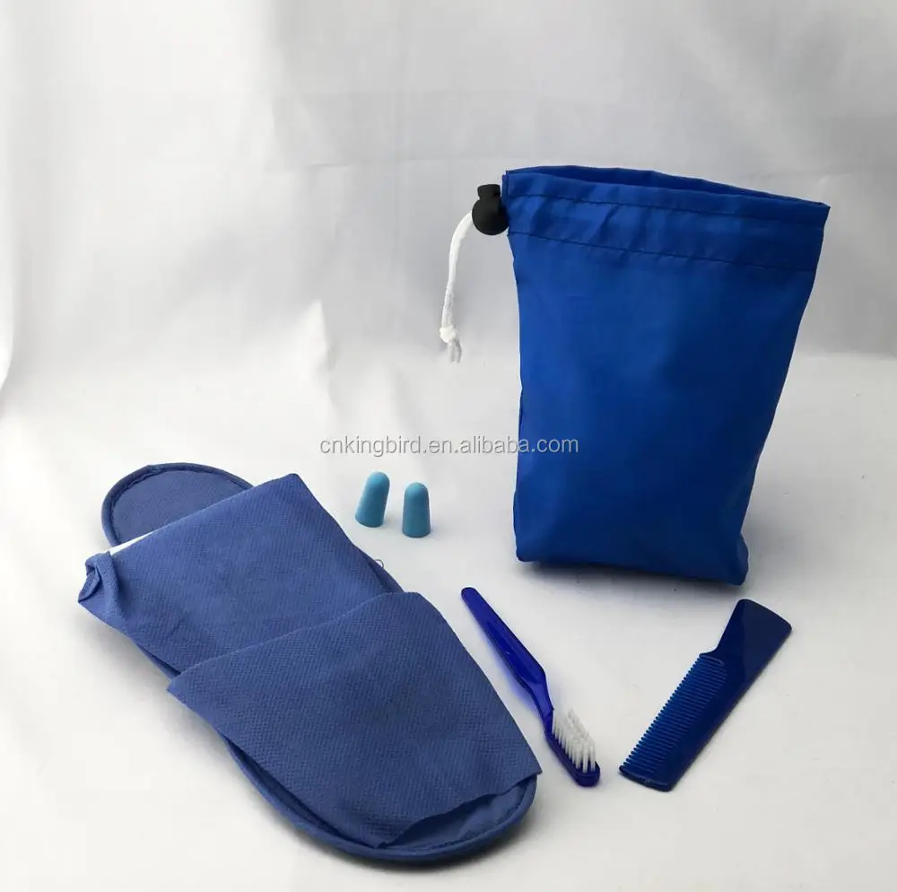 Black First Class Inflight Amenity Kit for Travel Airplane Business Travel