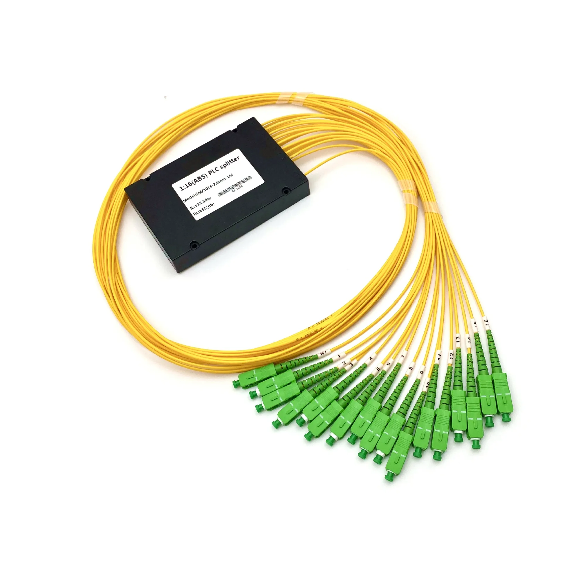Professional EPON GPON FTTH cassette type 1 x 16 optical fiber PLC splitter for FTTH SYSTEM