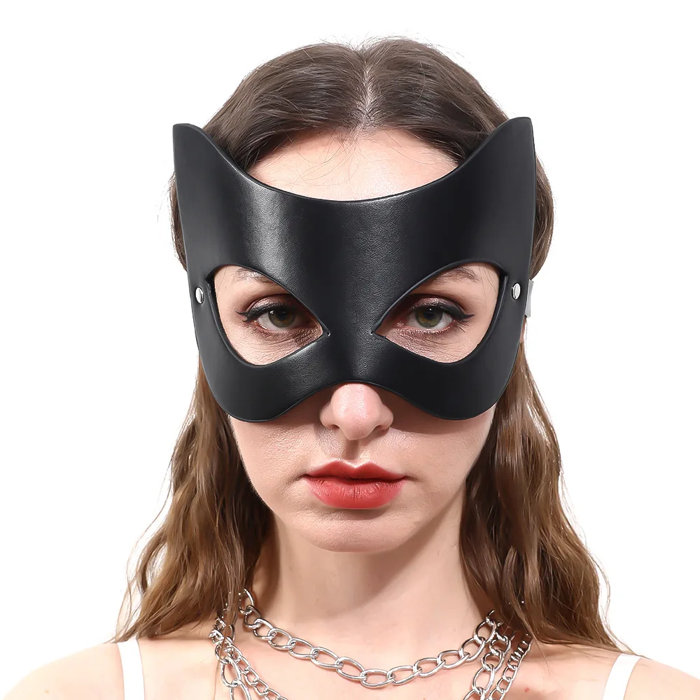 Sexy Mask For Face Women PU Leather Goth Harness Cosplay Anime Eye Mask Masquerade Party Festival Halloween Costume Fun Prop