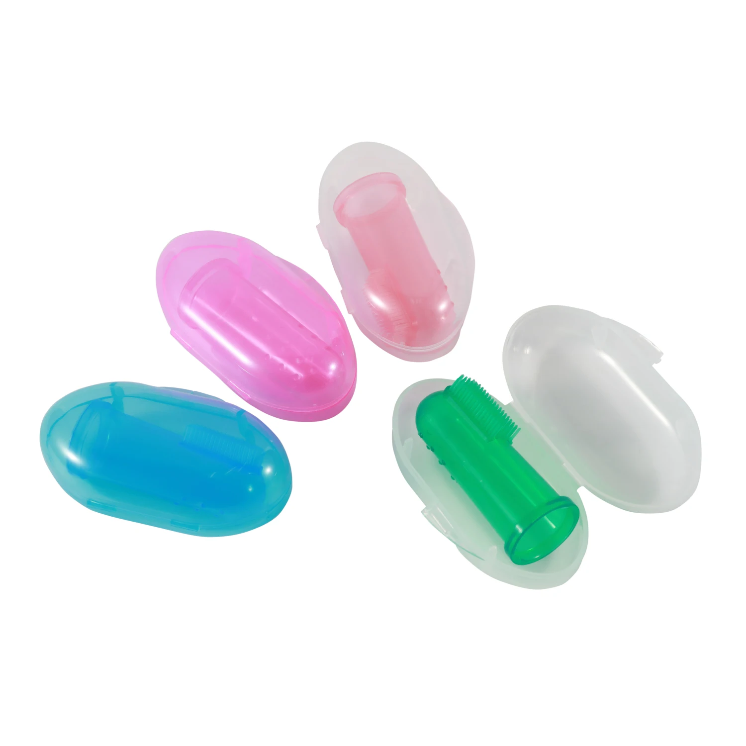 High Quality Soft Training Baby Finger Toothbrush Silicone Colorful Cleaning