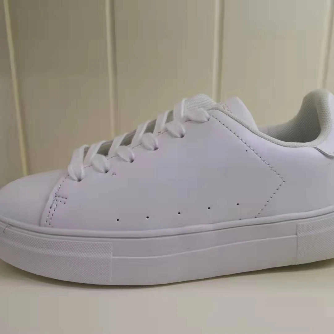 Wholesale China Factory Summer Lace-Up Custom Casual White Canvas Shoes Chunky PU Casual Shoes