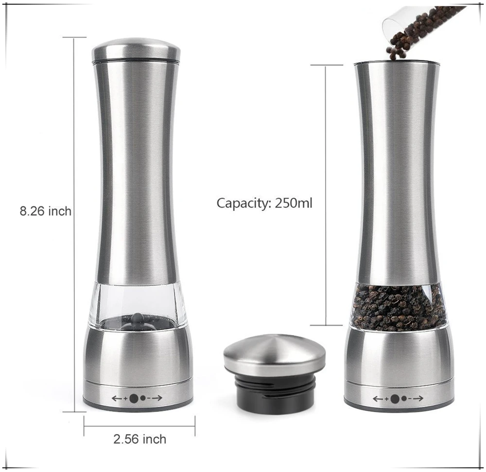 amazon hot sale  manual salt and pepper grinder  / stainless steel salt and pepper grinder set