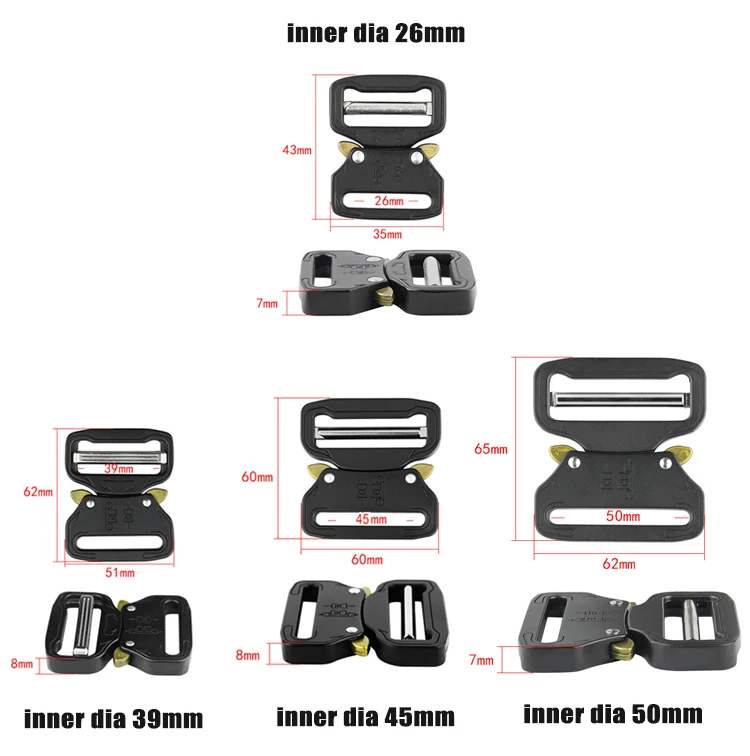 waterproof 50mm adjustable shoulder strap buckles clasps for leather bags 2 inch metal buckle for  belts & accessories