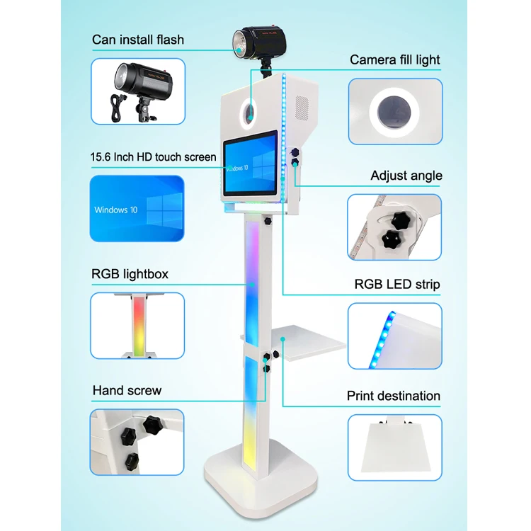 In Short Supply Dslr Photo Booth Selfie Machine Software Free With Camera Kiosk 15.6 Inches Photobooth For Retro Party