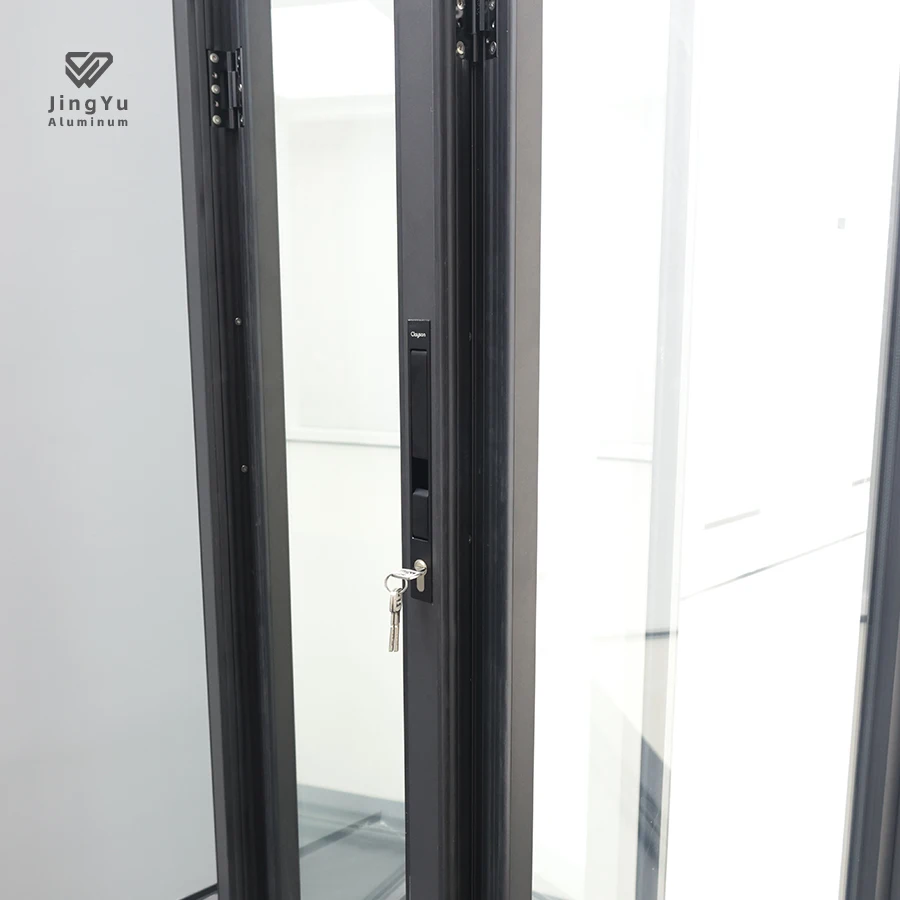 Panoramic Patio Accordion Sliding Screen Bifold Transparent Glass Doors Aluminium Bi-Fold Folding Door For Exterior Balcony