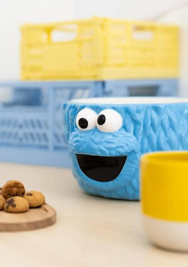Blue Ramen Bowl 1100 ml Cereal Bowl Popcorn Bowl Kitchen Decor Cookie Monster Toys  Sesame Street Toys