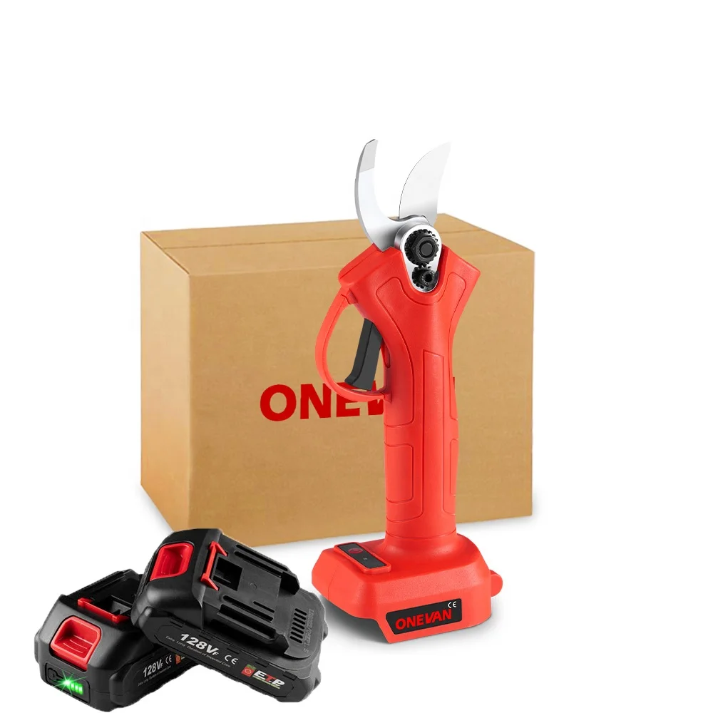 ONEVAN 30MM Brushless Electric Pruning Shear 2 Gear Rechargeable Cordless Pruner Tree Branches Power Tool For Makita 18V Battery