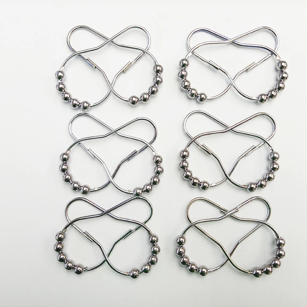 Ring Shower Curtain Hooks Stainless Steel Rust-resistant Metal Curtain Accessories