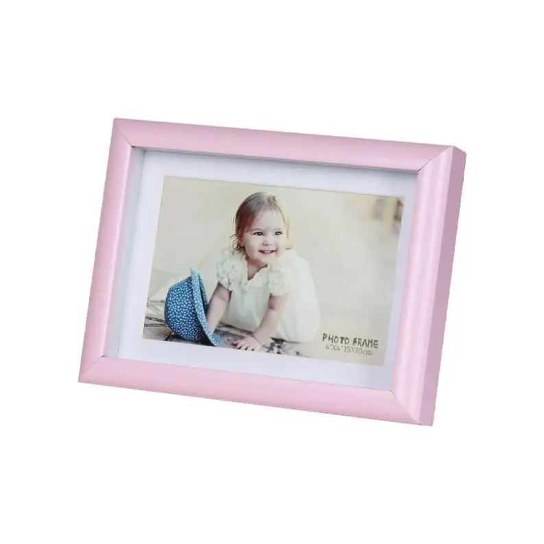 High Quality Pink Blue -5X7 MDF Colorful Wooden Picture Frame - For Holiday Christmas Keepsake Gifts for Baby and New Parents