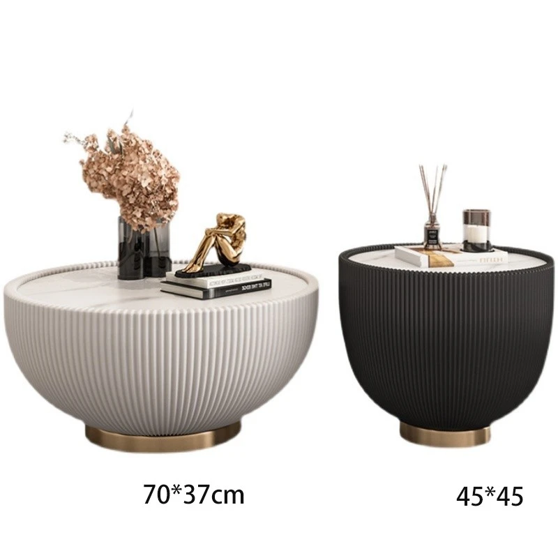 Small Apartment Side Table Coffee Table Iron Round Glass Modern Nordic Minimalist Trend Creative Living Room Home Home Furniture