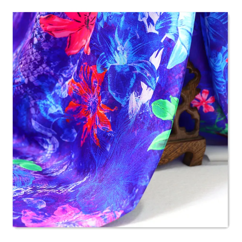 Hot sales 50D polyester  printed silk  satin chiffon fabric for dress