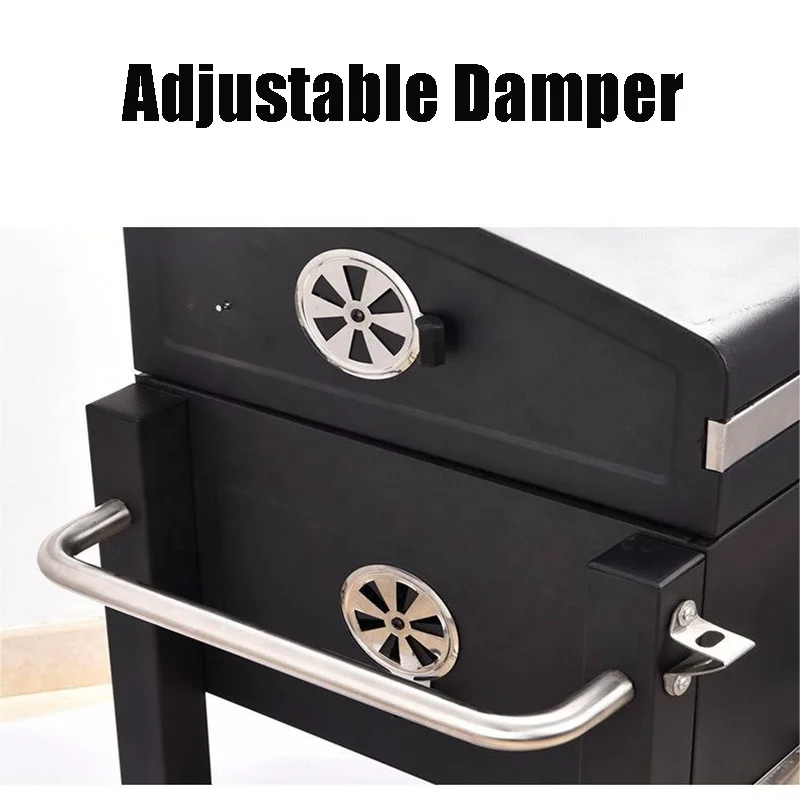 Steel Barbecue Grill Charcoal Barbecue Smoker Trolley Barbecue Grill Outdoor BBQ Grills Outdoor