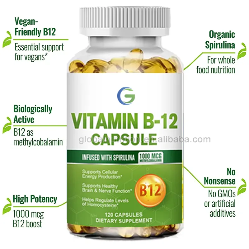 OEM Private Label Vitamin B12 Brain and Nerve Healthy Dietary Supplement Capsules