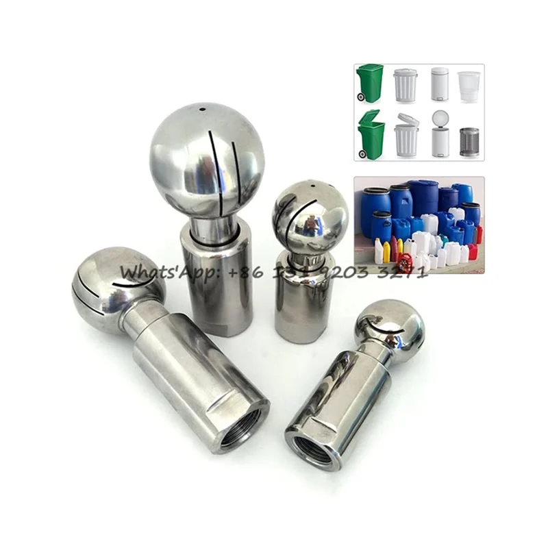 DN10/15/20/25/32/40/50 BSPT Female Thread Bottles Washing Jet Nozzles SS304 SS316L Rotary Spray Cleaning CIP Ball for Tank