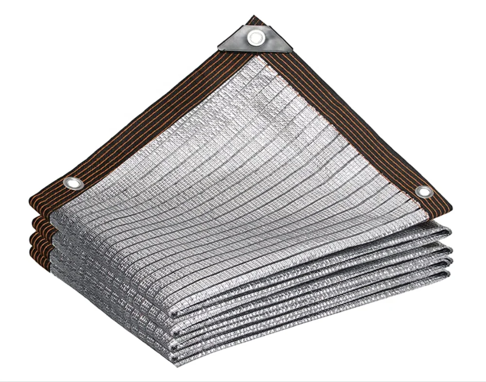
Hot selling 6.5*6.5ft 75% Sunblock Shade Sails Net Reflective Knitted Aluminet Sun Shade Cloth 
