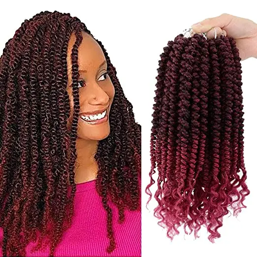 Onst Pre Spring Senegalese Twist Crochet Hair 12 Inch 60g Crochet Twist Hair with Curly Ends Spring Twist Crochet Braids 27