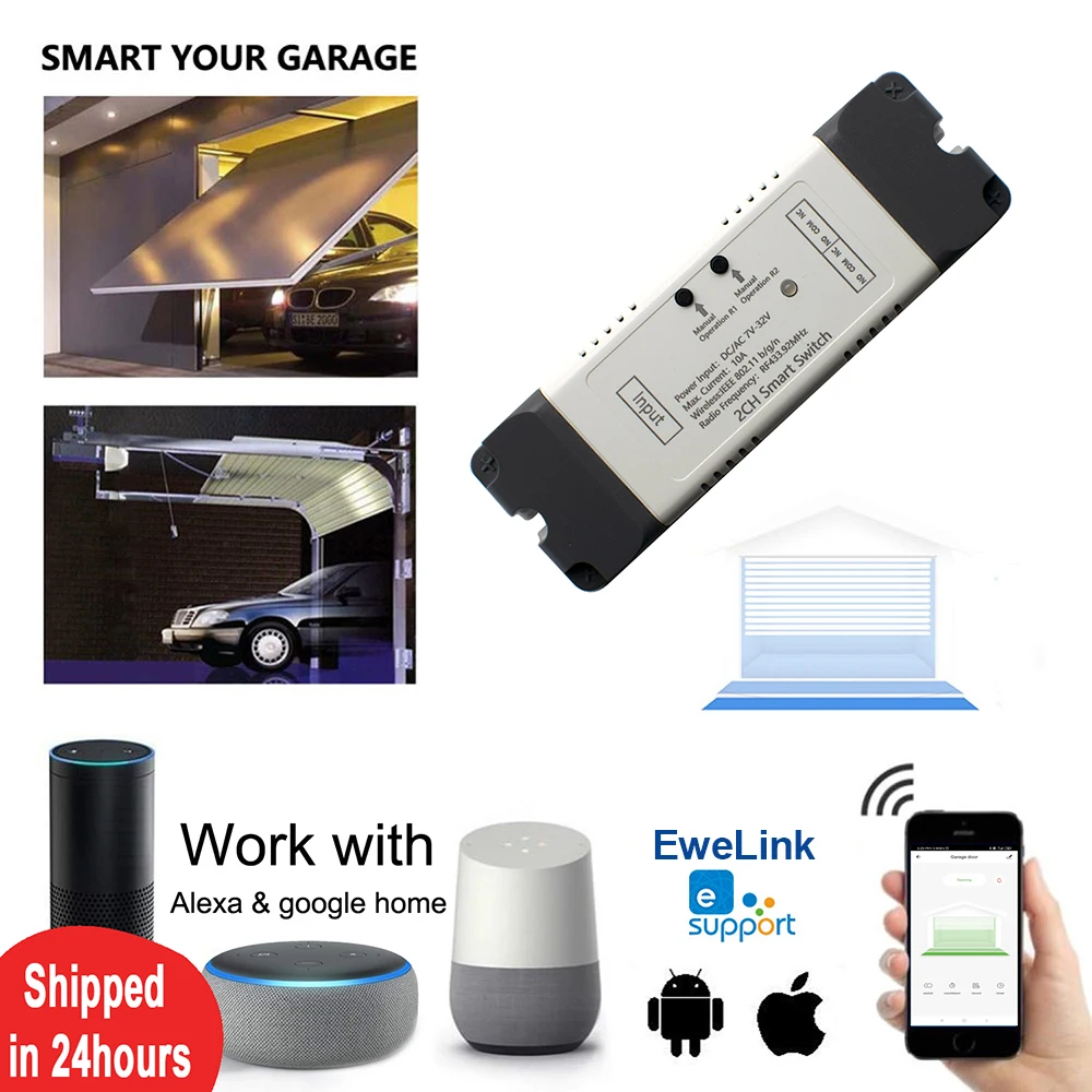 AC 85-250V самоблокирующийся автофиксацией/шаговым управлением Google Home Голосовое управление Alexa модуль eWeLink Wi-Fi 2 канала умный выключатель водяного