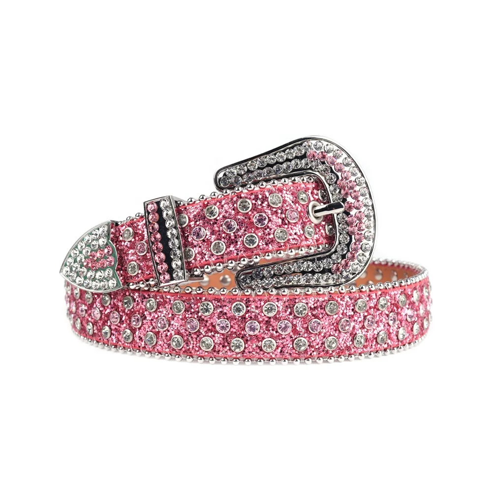 TENGMEI Fashion Bling Bling 26inch boys rhinestone belts for kid western designer toddler diamond studded crystal belts for girl